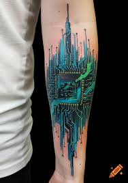 Cyberpunk Tattoos Calgary Futuristic Neon and Custom Sci-Fi Ink | Angeloop Ink 1 Neon City Tattoos